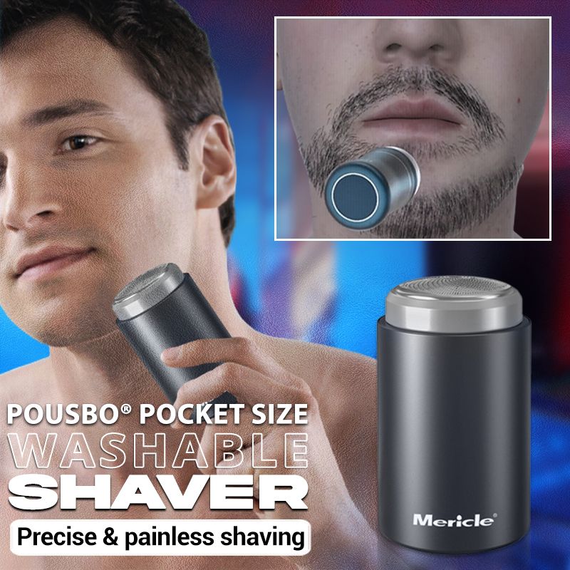 Compact, washable electric razor