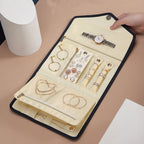 Foldable Jewelry Storage Bag, Roll Up Organizer Pouch, for Necklaces, Earrings, Bracelets, Rings, Chains, Brooches and More
