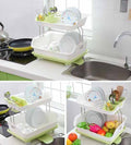 2-Tier Dish Drying Storage Drain Rack