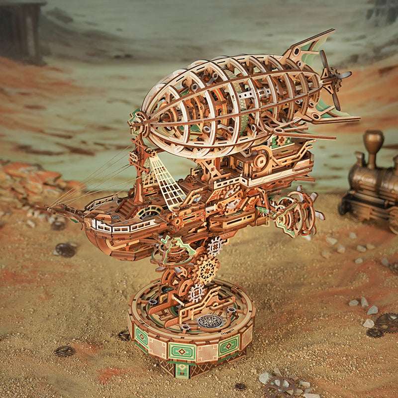 Sailing in Fog DIY 3D Mechanical Transmission Wooden Puzzle Kit