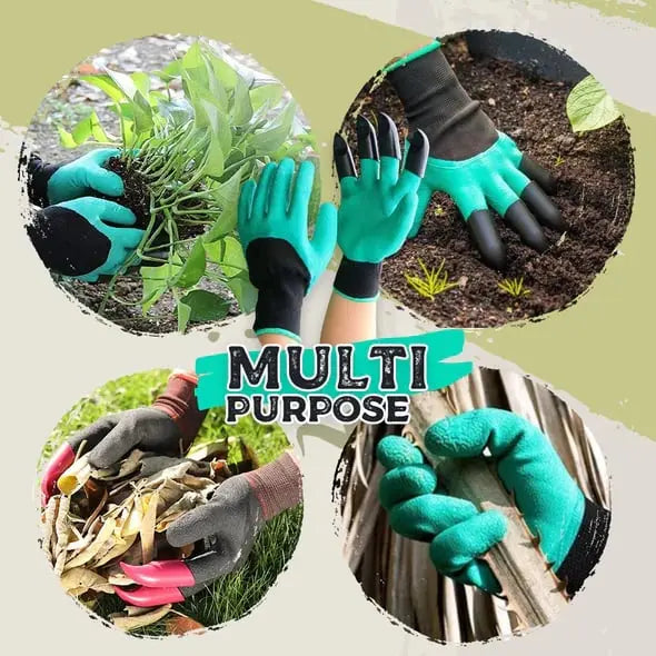 1 Pair of Garden Gloves with Claws – Planting without Tools