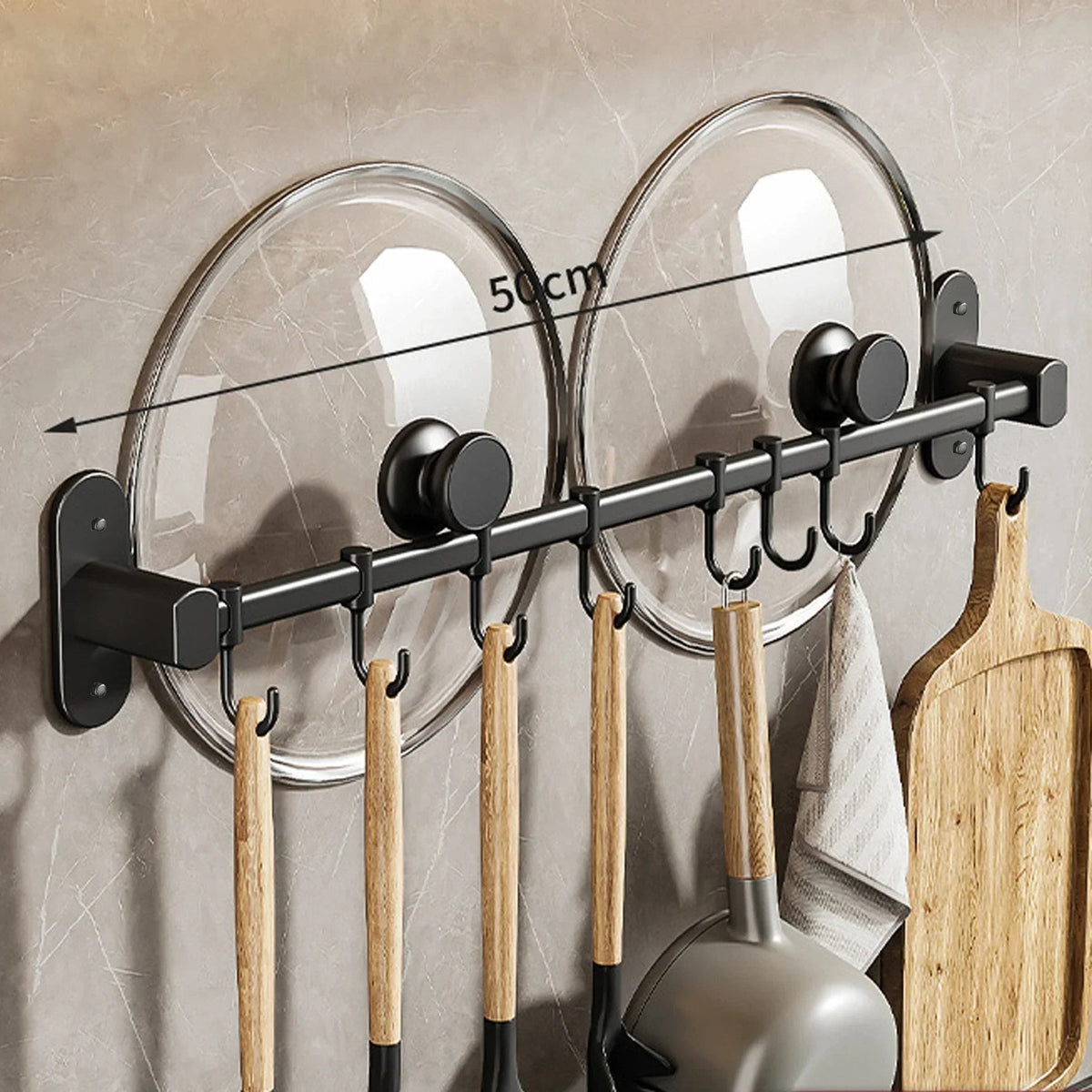 Storage shelf for kitchen utensils – versatile use – wall-mounted – storage shelf for pan lids and spatulas