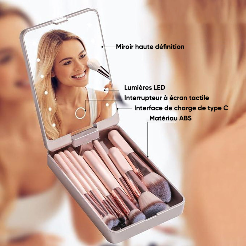 Set of 14 brushes with LED light