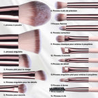 Set of 14 brushes with LED light