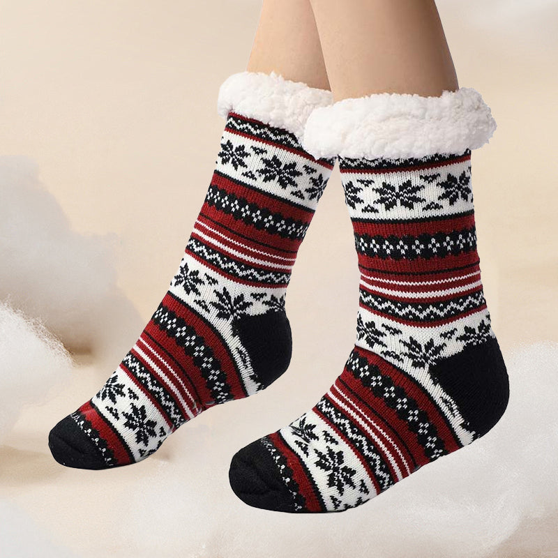 Snowflake Ultra-thick Slipper Home Socks