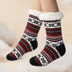 Snowflake Ultra-thick Slipper Home Socks