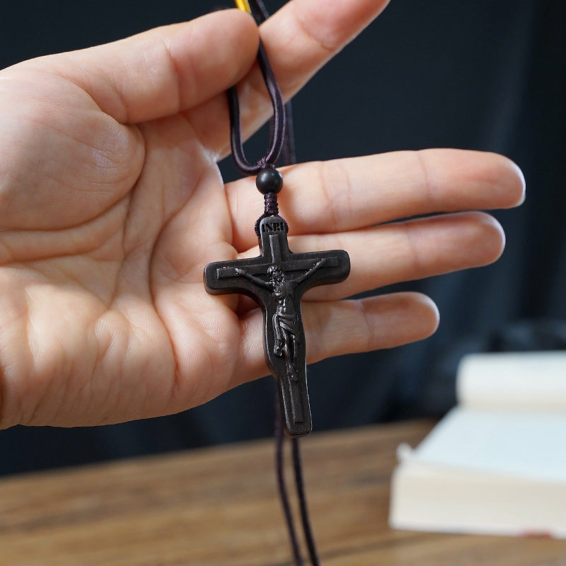 Jesus-Cross-Necklace made of Wood