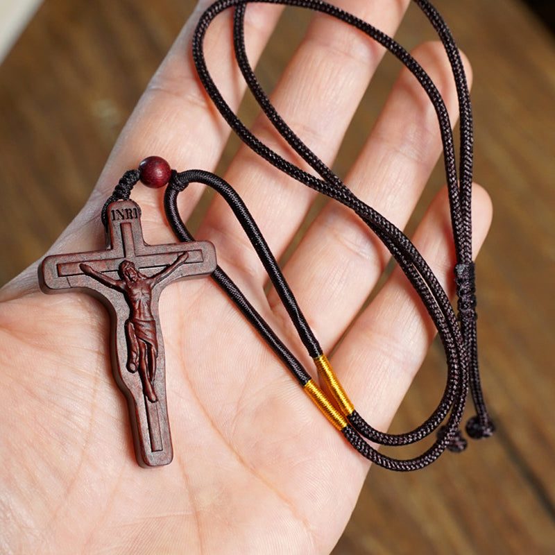 Jesus-Cross-Necklace made of Wood