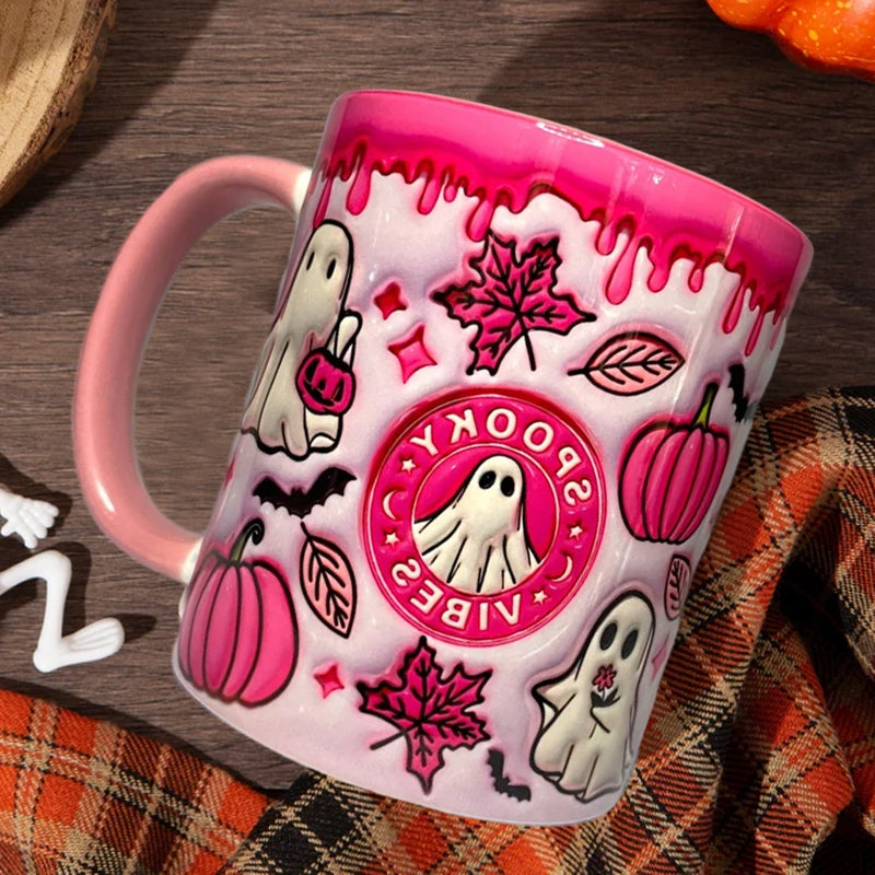 Pumpkin Coffee Mug with Ghost