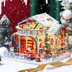 Christmas Snowy Night DIY Miniature Dollhouse Kit