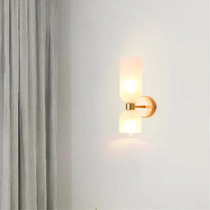 Modern Double Glass Wall Light Fixture