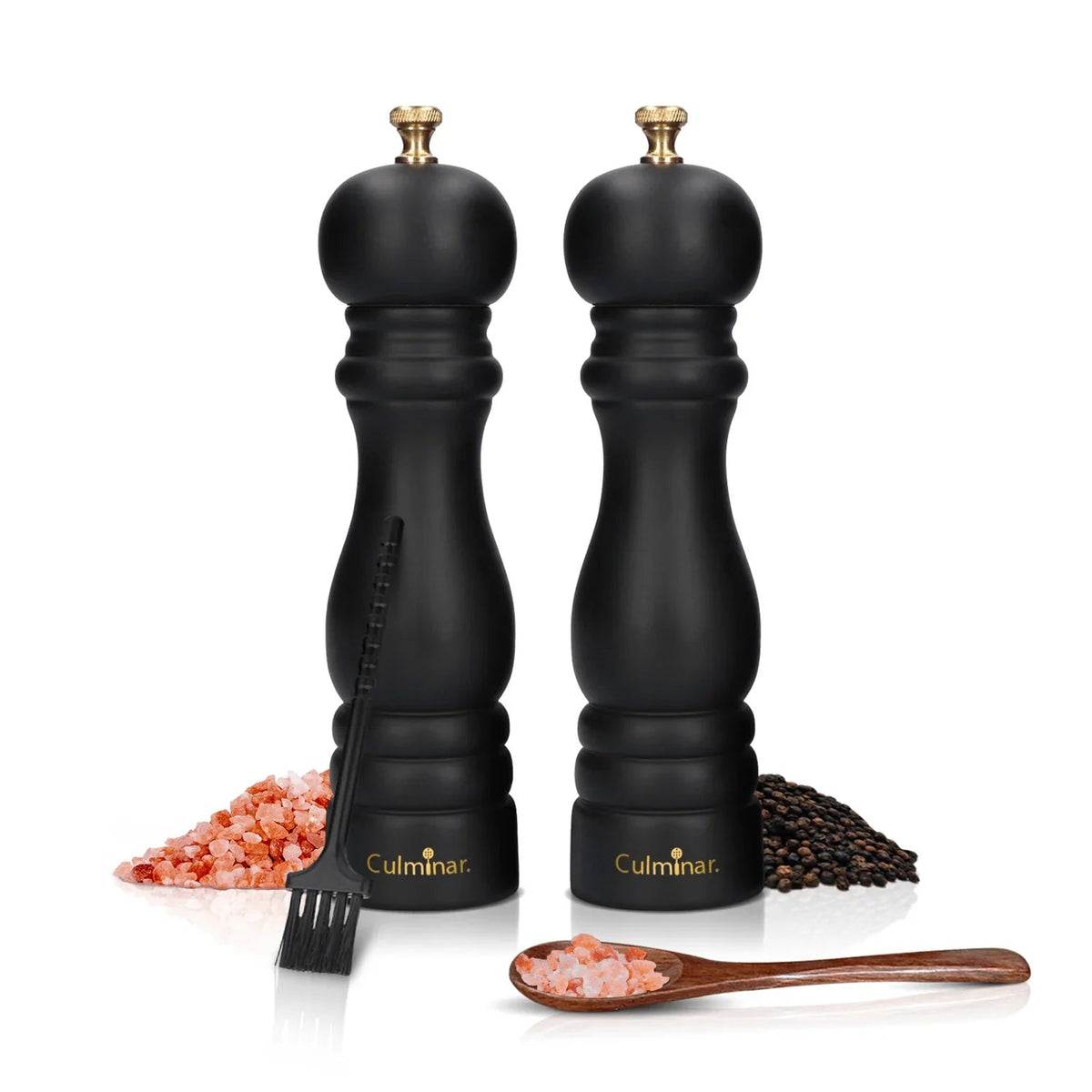 Salt and Pepper Mill Set – Manual Spice Mill made of Wood with Ceramic Grinder & Adjustable Grinding Degree