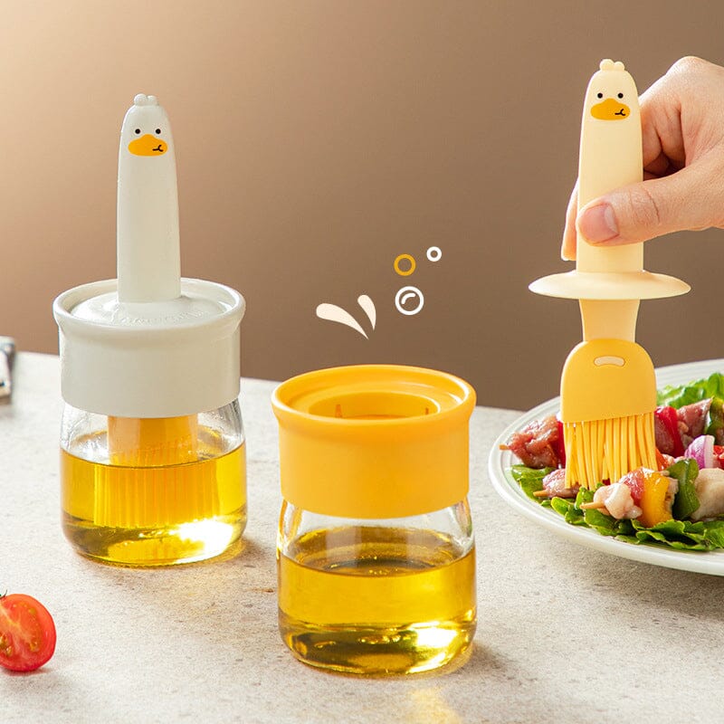 Oil dispenser with brush for BBQ