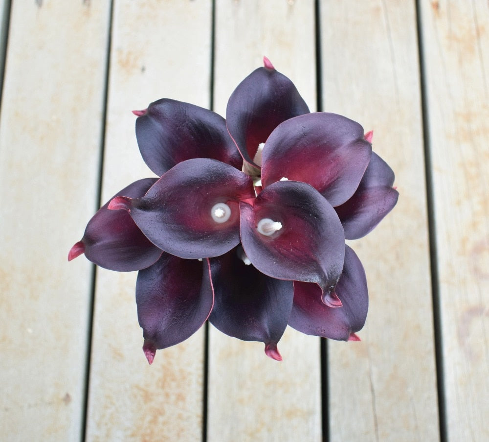 10 marine blue Calla lily PU Real Touch flowers wedding decoration bouquets table decoration artificial flowers home decor
