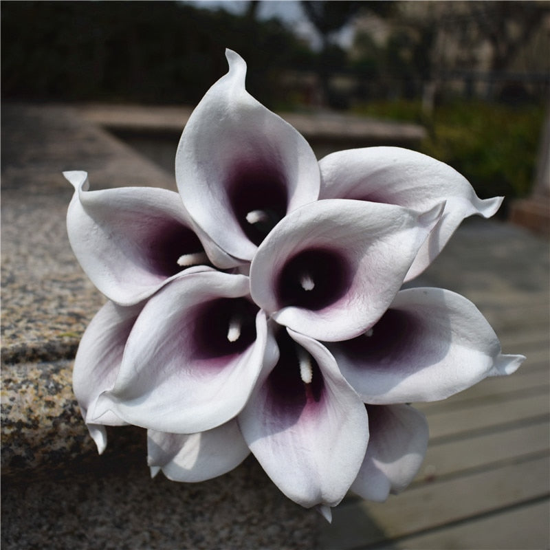 10 marine blue Calla lily PU Real Touch flowers wedding decoration bouquets table decoration artificial flowers home decor