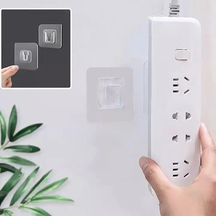 10 Pair Transparent Wall Hooks – Strongly Adhesive & Versatile
