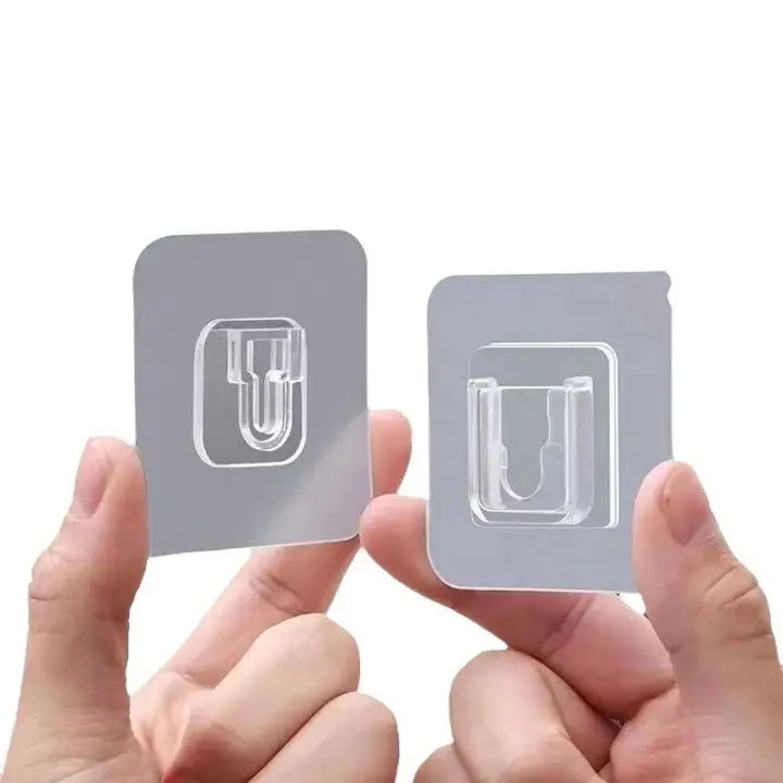 10 Pair Transparent Wall Hooks – Strongly Adhesive & Versatile