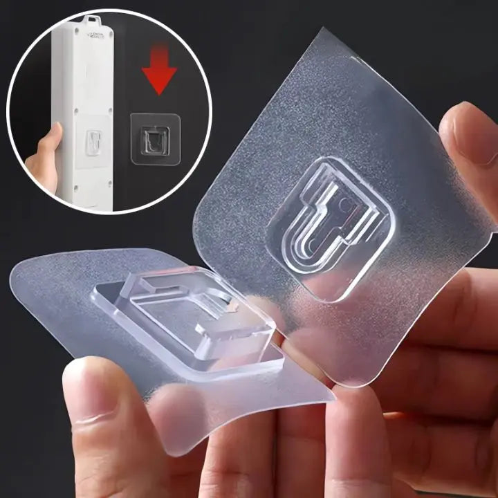 10 Pair Transparent Wall Hooks – Strongly Adhesive & Versatile