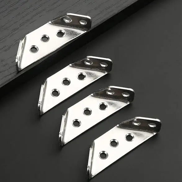 10 Pieces Furniture Corner Connectors made of Stainless Steel – Robust Support Brackets