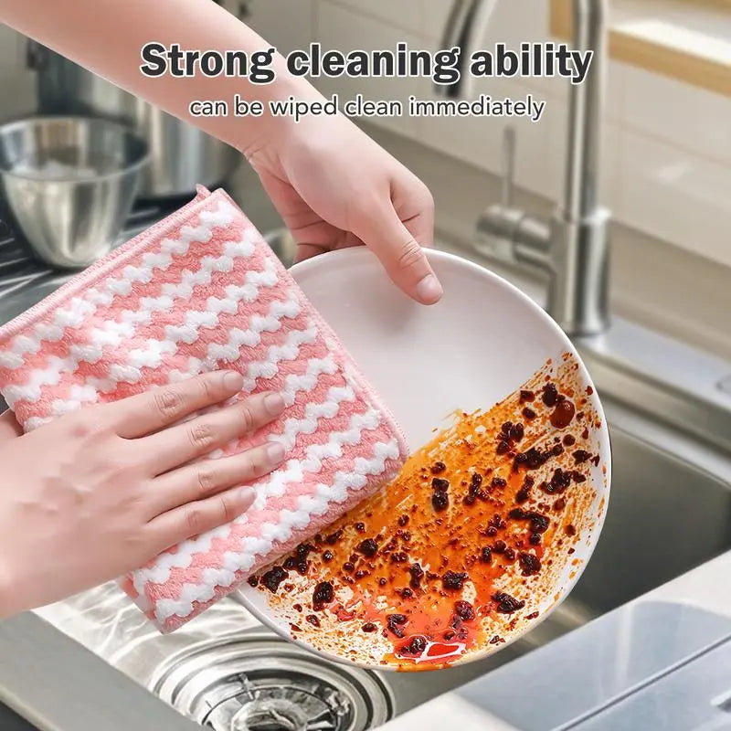 10 pieces reusable microfiber cleaning cloth for kitchen and surfaces
