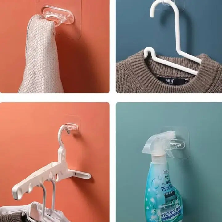 10 pieces | Self-adhesive round wall hooks – versatile use