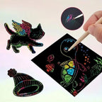 100 pieces rainbow scratch paper – creative, colorful & child-friendly