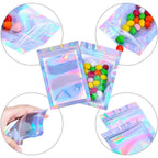 100-Pack: Resealable holographic foil bags