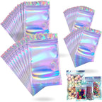 100-Pack: Resealable holographic foil bags