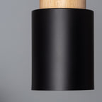 Pendant Light Modern Wood Black Cylinder Fixture