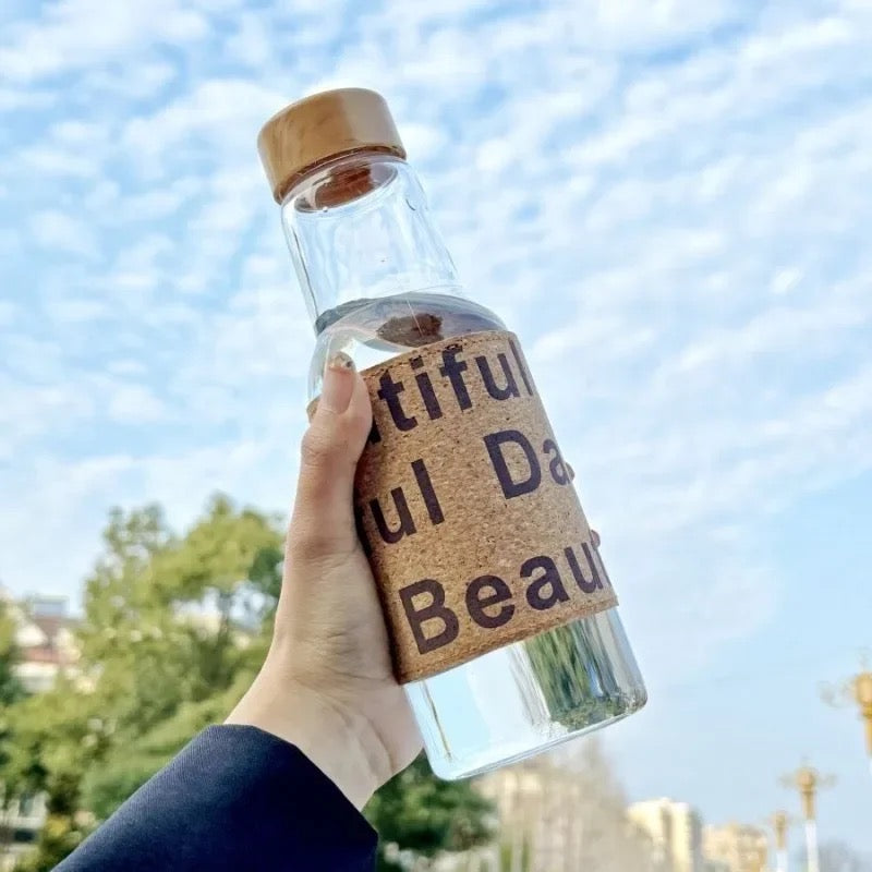 Water Bottle Wooden Cap 550ML