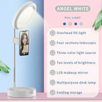 Selfie Ring Light with Makeup Mirror & Phone Holder Kit