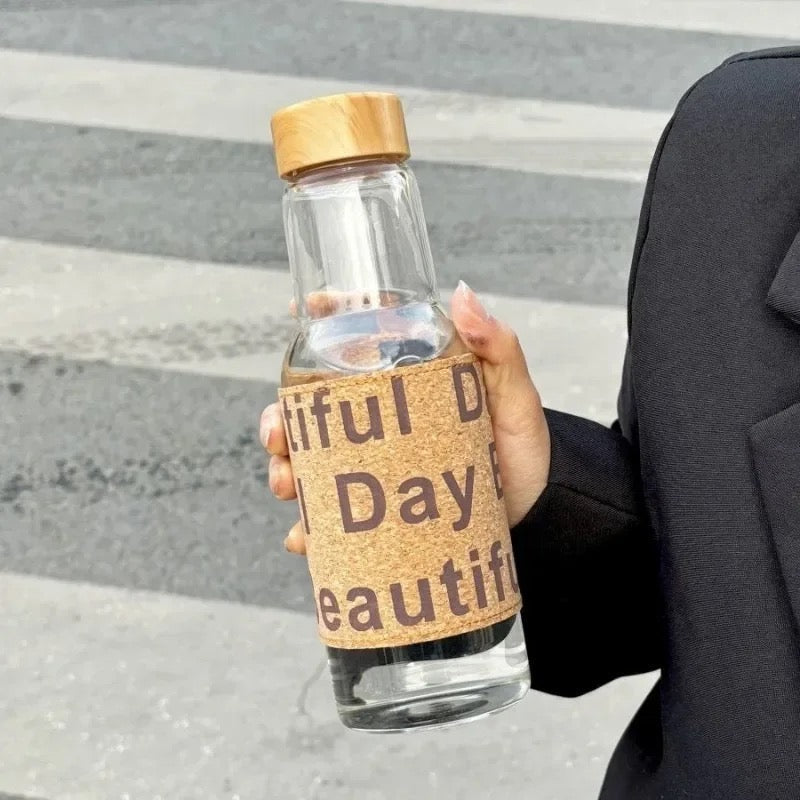 Water Bottle Wooden Cap 550ML