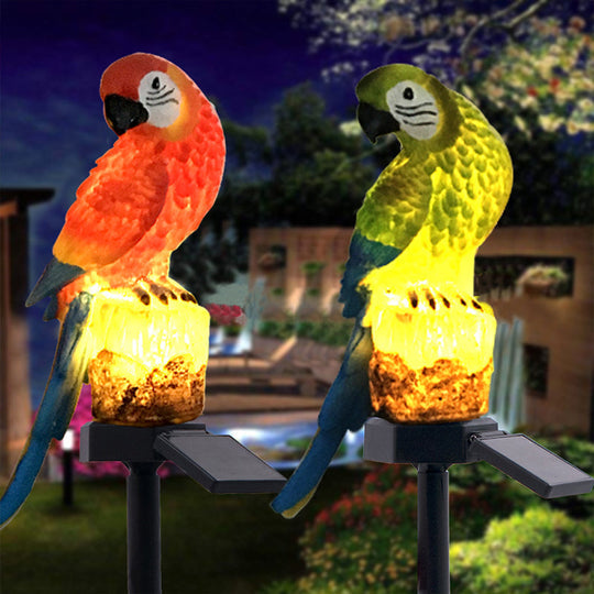Garden Eagle Owl Parrot Statue LED Solar Light Outdoor Waterproof Lawn Lamp