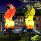 Garden Eagle Owl Parrot Statue LED Solar Light Outdoor Waterproof Lawn Lamp