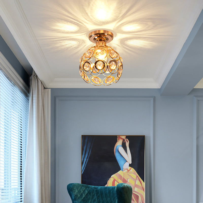 Modern Luxury Round LED Ceiling Lamp made of Crystal Glass