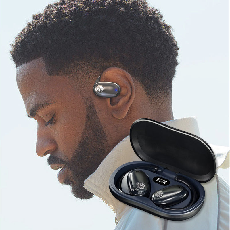 Sporty hanging Bluetooth earbuds