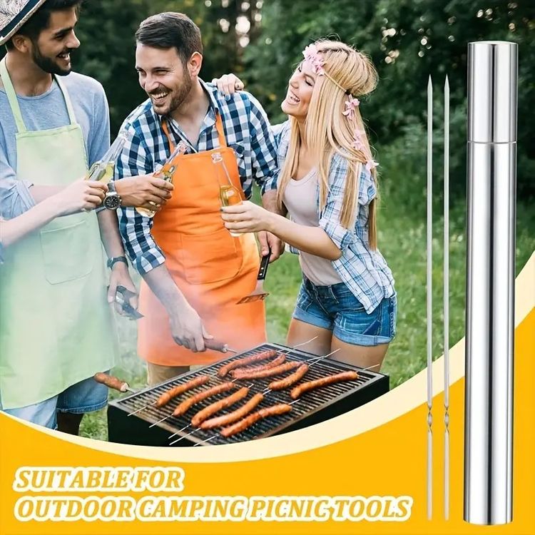 Stainless Steel BBQ Tools Grill Skewers 10 Pieces