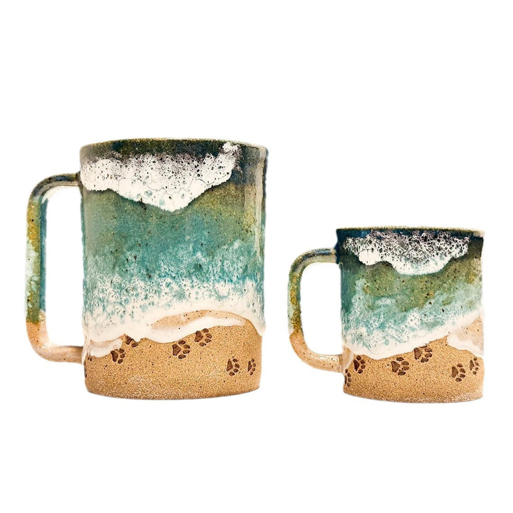 Paw Print Ocean Coastline Mug