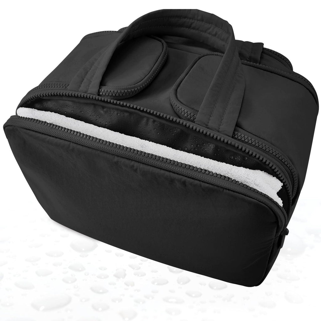 Large wide-open travel makeup bag