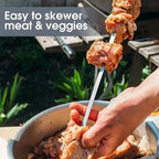 Stainless Steel BBQ Tools Grill Skewers 10 Pieces