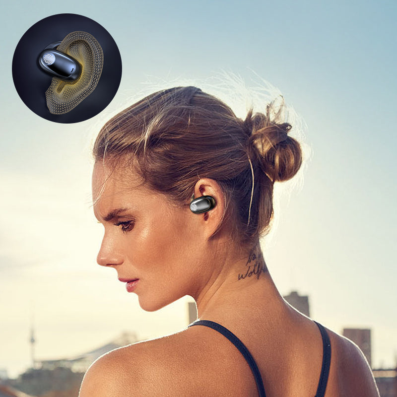 Sporty hanging Bluetooth earbuds
