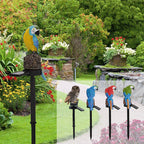 Garden Eagle Owl Parrot Statue LED Solar Light Outdoor Waterproof Lawn Lamp
