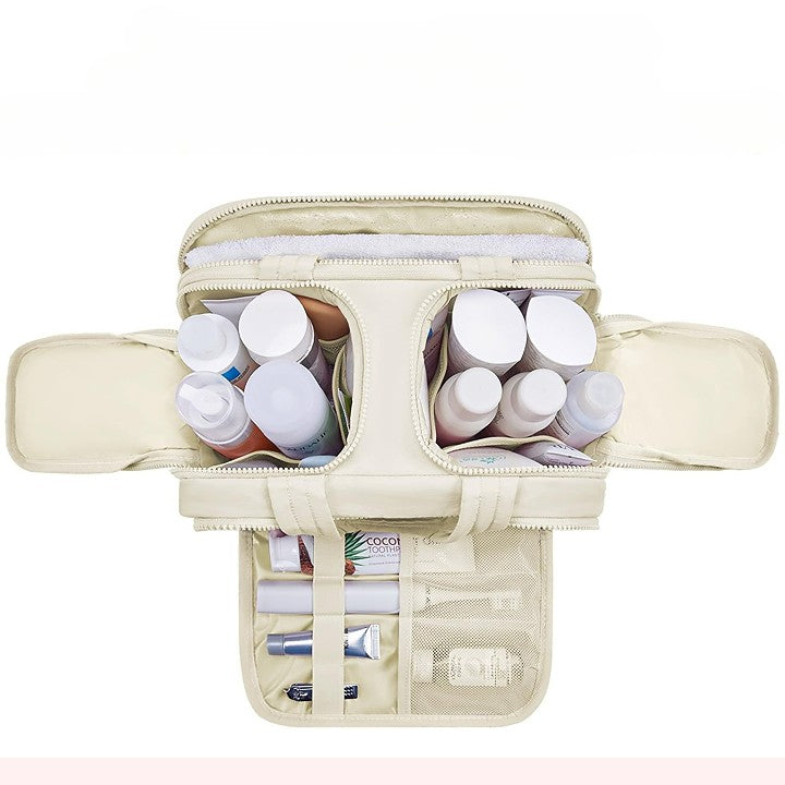 Large wide-open travel makeup bag