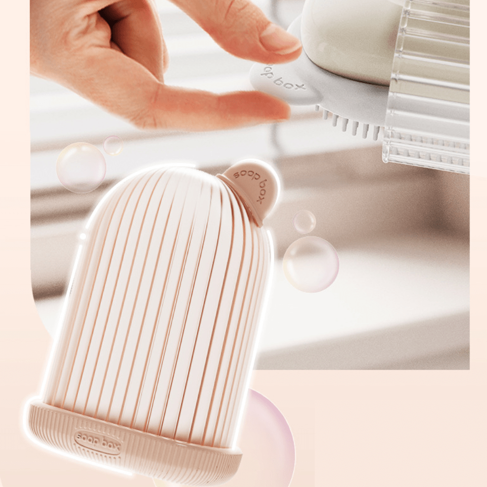 Multi-functional soap box with bath brush