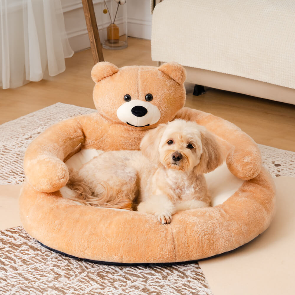 Cute detachable cuddly bear cat bed