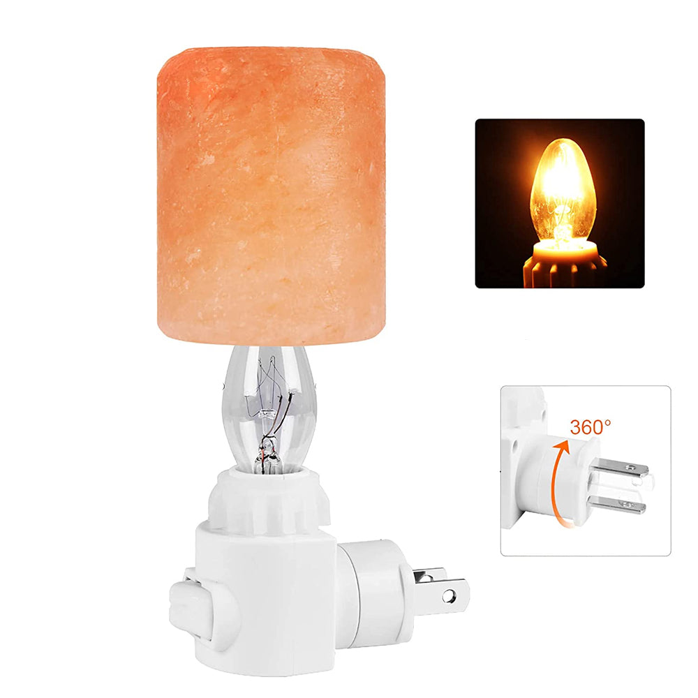 Natural crystal Himalayan salt lamp | Plug bedside lamp