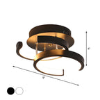 Ceiling Light with LED Black Metal Frame