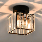 Modern Crystal Ceiling Light with Gold and Black Accents – Stylish Lighting for Your Home