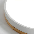 Wooden Round Shape Flush Ceiling Light | LED. Solid Wood & Iron for Living Room. Dining Room & Hallway