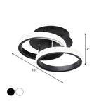Ceiling Light with LED Black Metal Frame